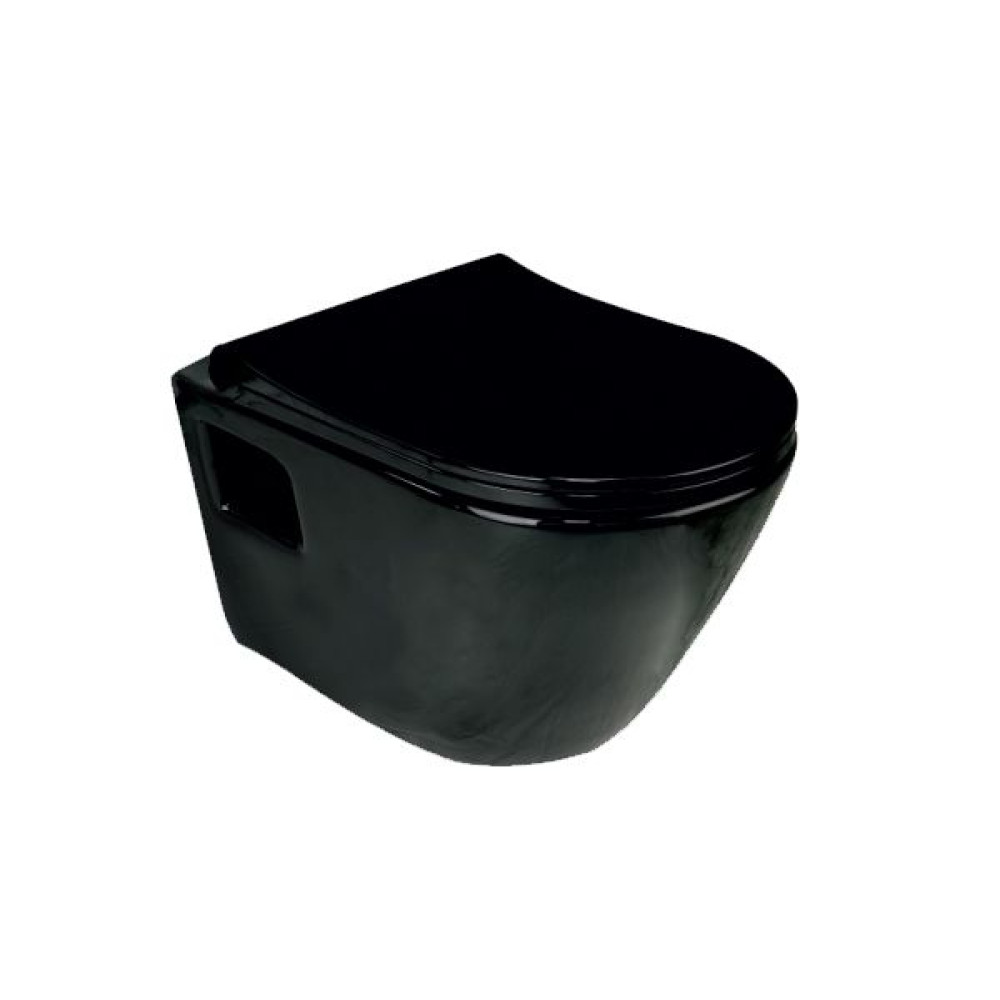 VENUS ZWART MET RVS SPROEIER (BIDET) +SLIM SOFT KLOSE