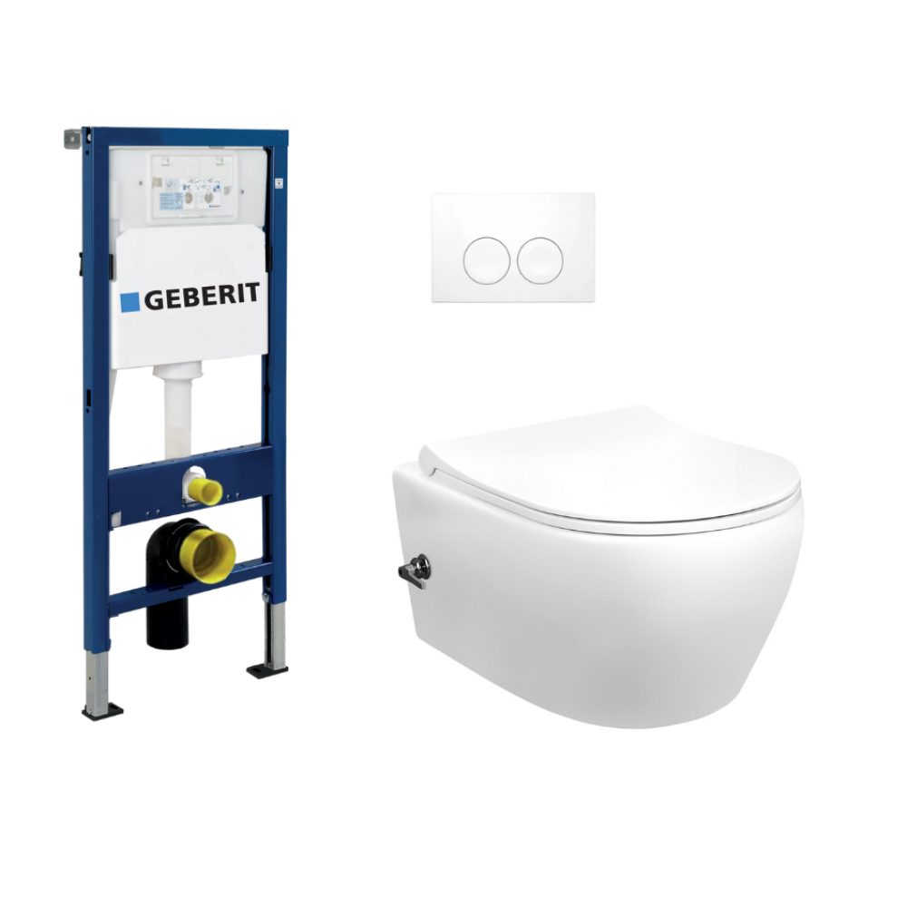 GEBERIT UP100 TOILETSET MET KOUD WATER BIDET WC 