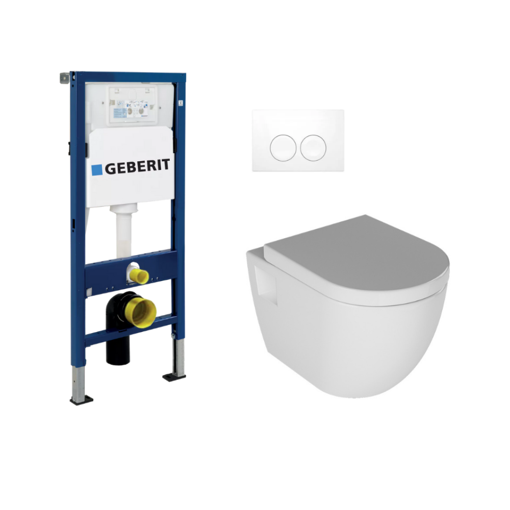 Geberit UP100 Toiletset met Modern Design Wandcloset (BIDET OPTIONEEL)